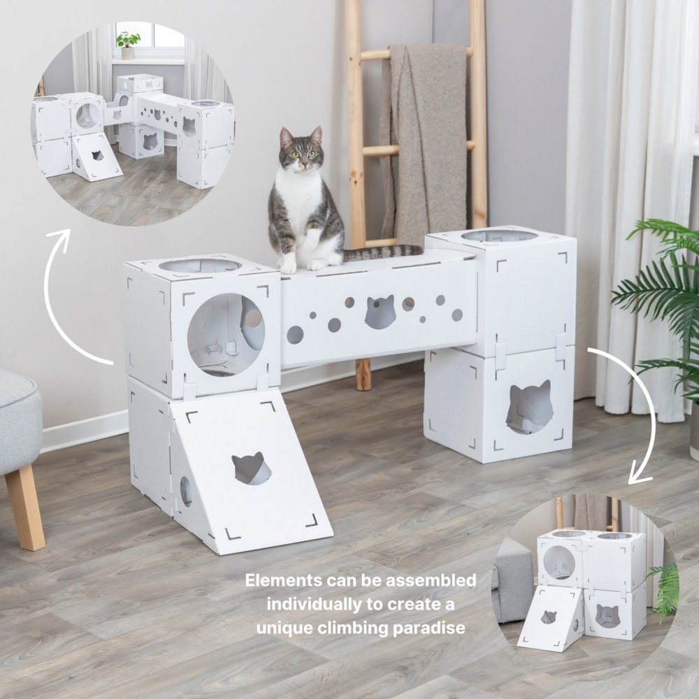 Finca Felice Indoor Modular Cardboard Cat Condo, Cat Play Tower