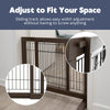 Adjustable Wooden Freestanding Pet Gate, 24" Tall Step Over, Expands to 42.5"