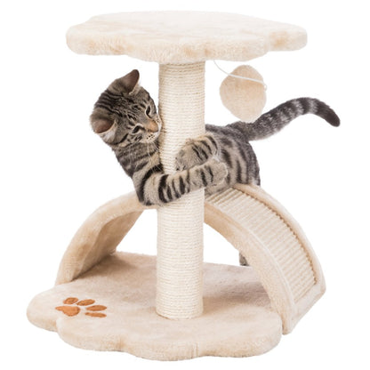 Vitoria Plush & Sisal 17" Cat Scratching Post with Platform, Beige