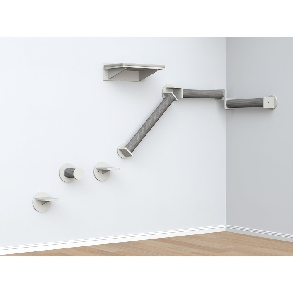 Wall Set 6 Wall Mounted Cat Perch System, Scratching Posts, Platforms, Steps