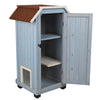natura 3-Story Weatherproof Small Outdoor Cat House with 2 Entrances, Blue