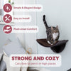 Lorena Space Saving Wall Mounted Cat Perch with Soft Cushion, Brown