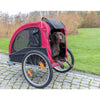 Foldable 2-in-1 Bicycle Trailer for Large Dogs with Windows, Black & Red