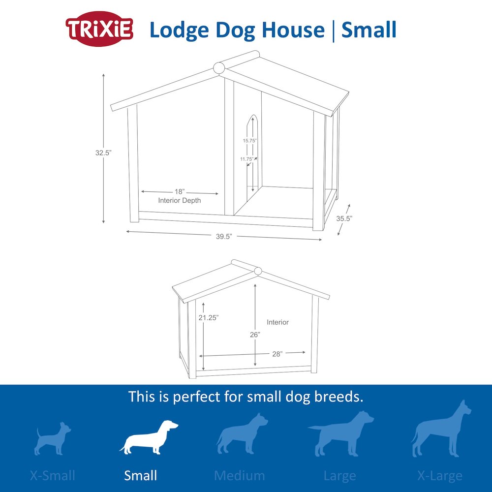 natura Lodge Elevated Weatherproof Wooden Small Outdoor Dog House