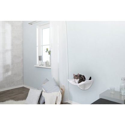 Lorena Space Saving Wall Mounted Cat Perch with Soft Cushion, White