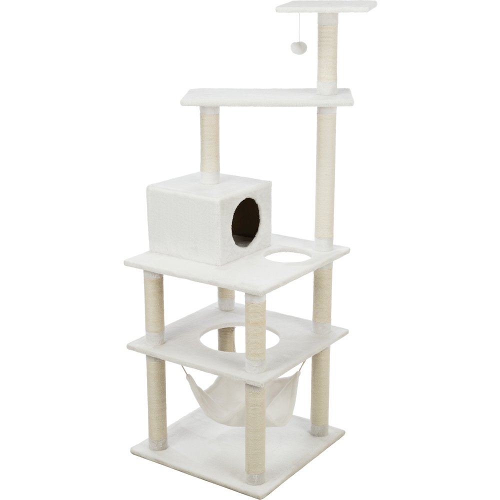 Abby Plush 4-Level 63.5" Cat Tree with Sisal Scratching Posts Condo & Cat Toy