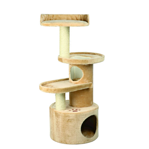 Oviedo Plush 3-Level 41" Cat Tree with Sisal Scratching Posts, Condo & Tunnel
