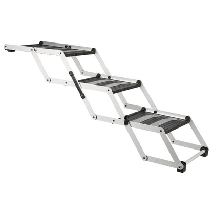 Heavy Duty Foldable 3 Step Pet Stairs, Lightweight Aluminum, Portable Pet Steps