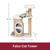 Falco Plush & Sisal 2-Level 46" Cat Tree, Scratching Posts & 2-Story Condo