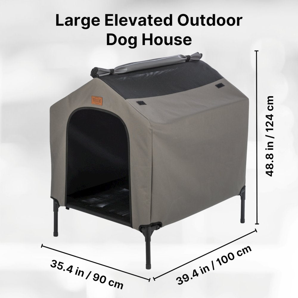 2-in-1 Elevated Portable Dog House or Dog Cot & Tent for Medium-Large Dogs