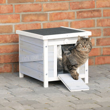 Cat's Condo Wooden Cat House, Weatherproof Small Outdoor Cat House