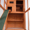 Weatherproof Wooden Cattery with Cat House and Run,37.4L x 76.8W x 68.9H, Brown