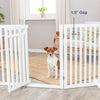4-Panel Foldable Wood Freestanding Pet Gate, Walk Thru Door, Expands to 80"