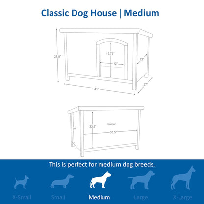 natura Classic Dog House, Medium, Brown