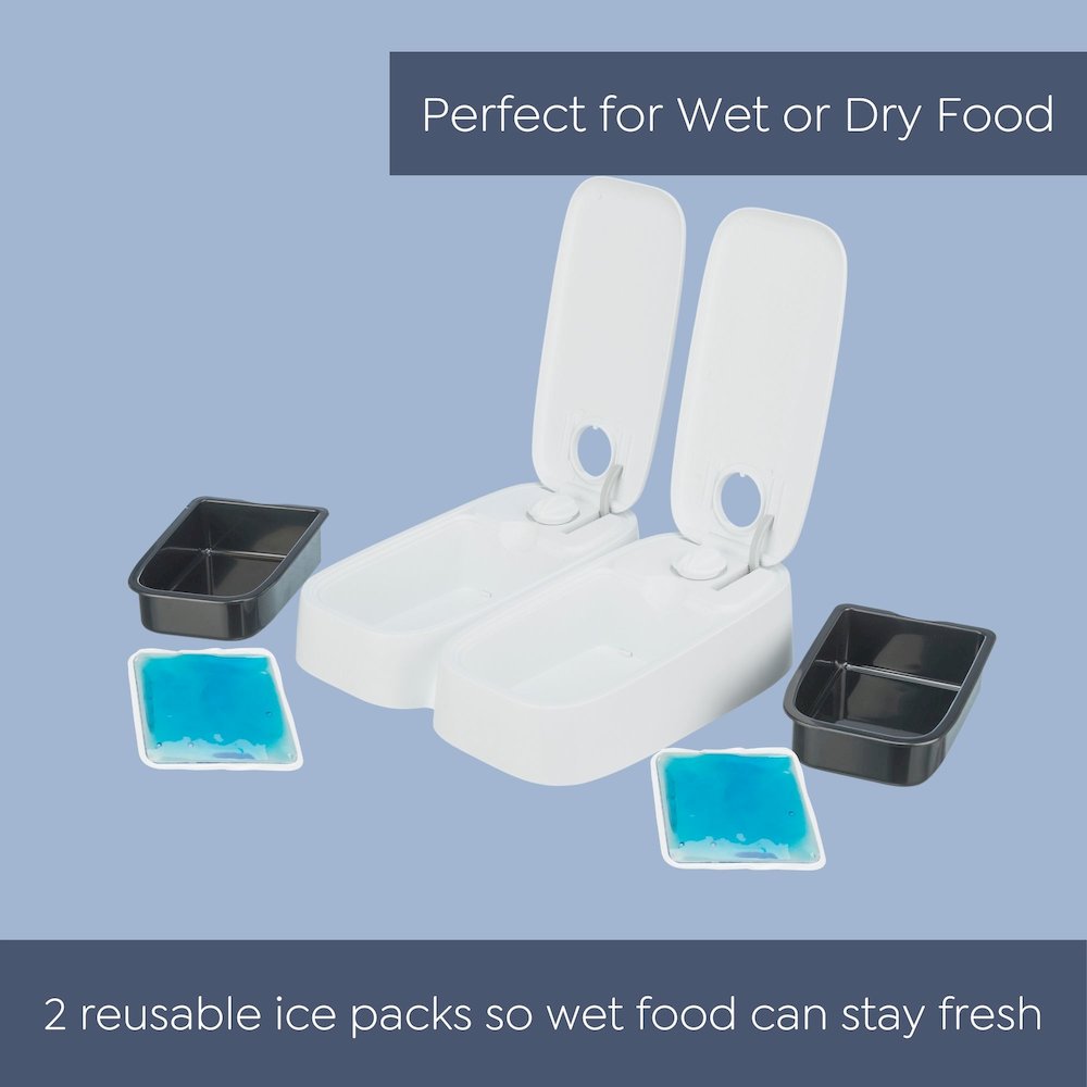 TX2 Automatic Food Dispenser, Two Timers and Bowls, 48 Hr Timer