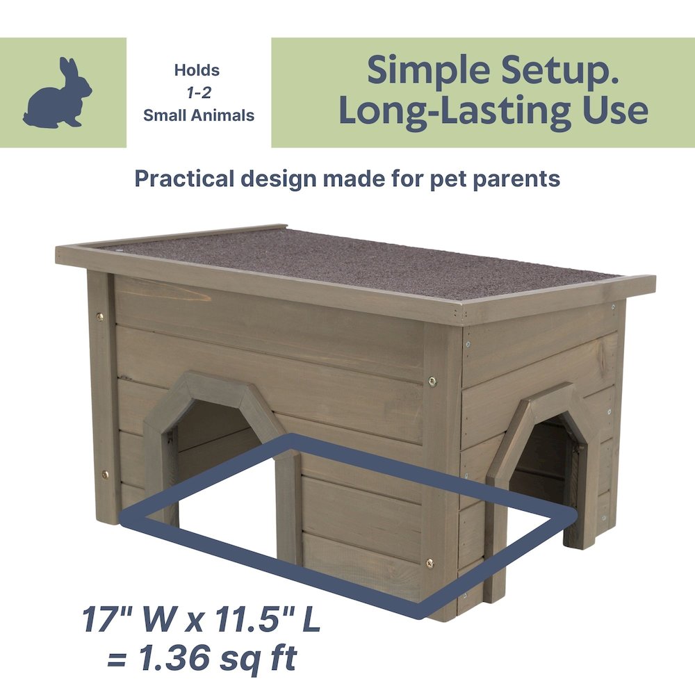 Wooden Small Animal Hideaway for Large Exercise Yards for Rabbits & Guinea Pigs