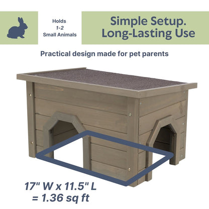 Wooden Small Animal Hideaway for Large Exercise Yards for Rabbits & Guinea Pigs