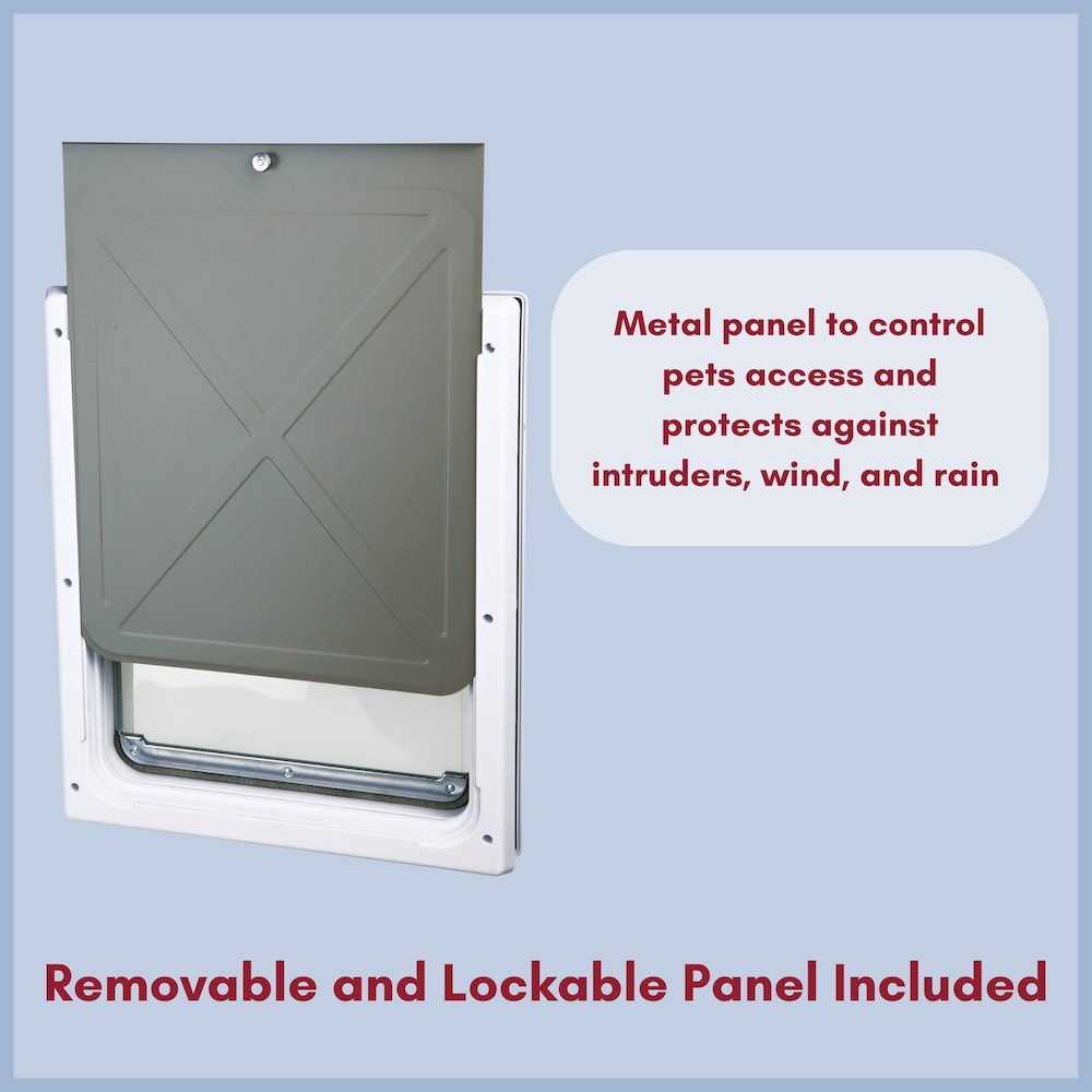2-Way Pet Door for Doors with Lockable Panel, Small