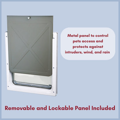 2-Way Pet Door for Doors with Lockable Panel, Small