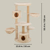 Anna Jute 50" Cat Tree Scratching Posts Condos Hammocks Perches Cat Toy, Beige