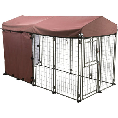 Dog Kennel Sunshade, All Weather Side Panel, Fits 8x4x4.5-FT Kennel, Burgundy