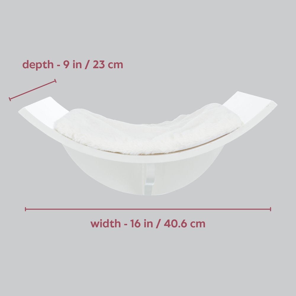 Lorena Space Saving Wall Mounted Cat Perch with Soft Cushion, White