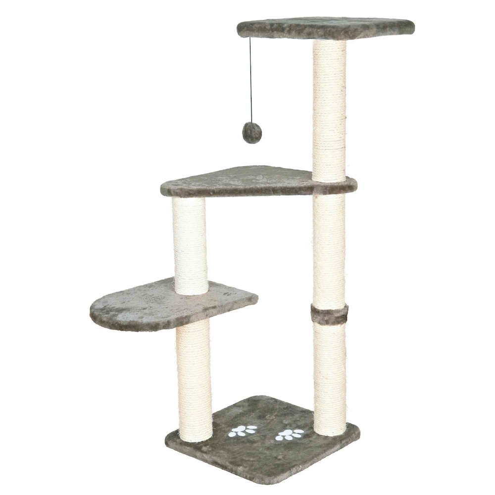 Altea Plush 3-Level 46.1" Cat Tree with Sisal Scratching Posts & Cat Toy, Gray