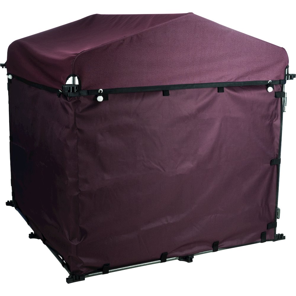 Dog Kennel Sunshade, All Weather Side Panel, Fits 4x4x4.5-FT Kennel, Burgundy