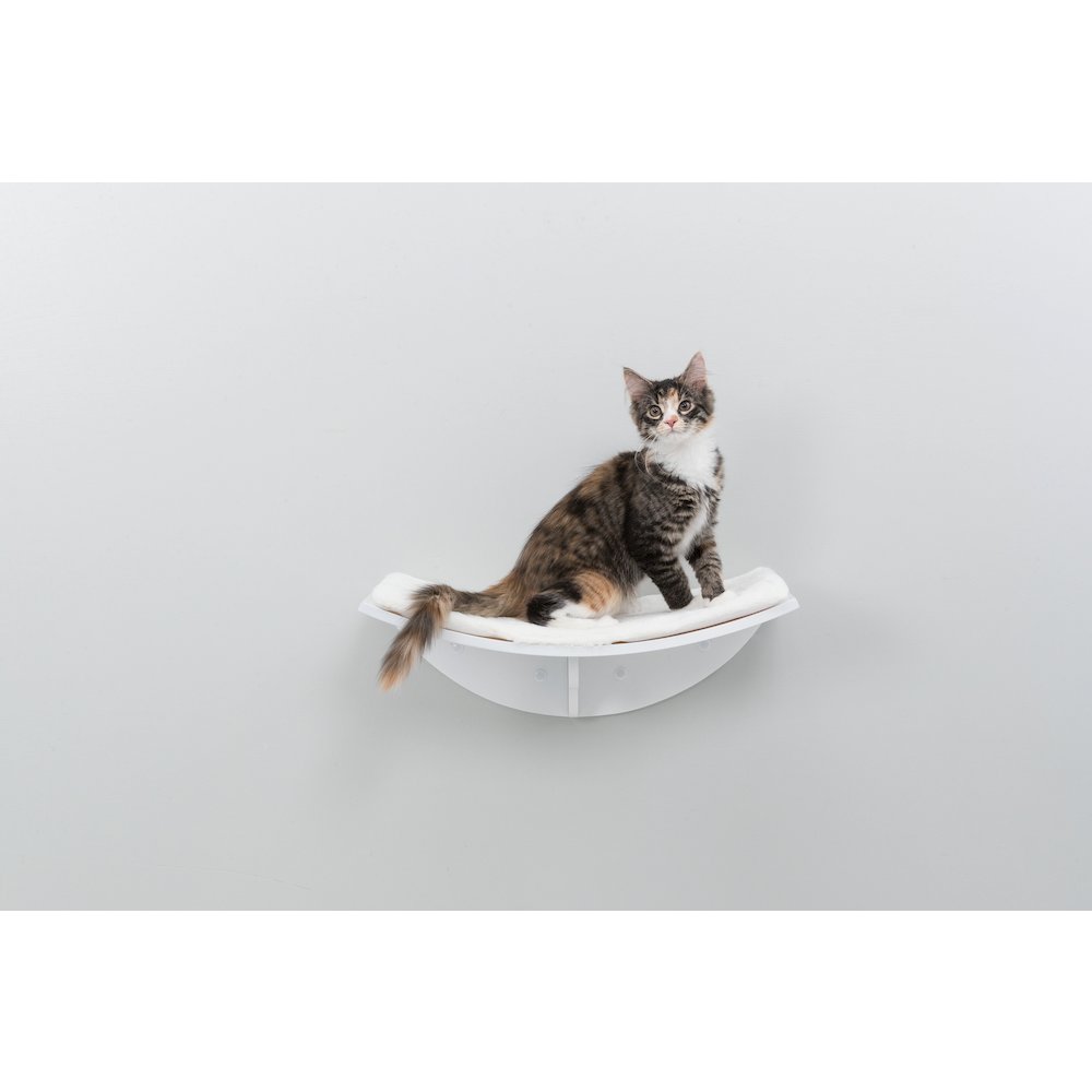 Lea Space Saving Wall Mounted Cat Perch with Soft Cushion, White