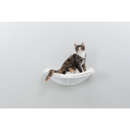 Lea Space Saving Wall Mounted Cat Perch with Soft Cushion, White