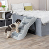 4-Step Pet Stairs, Lightweight and Collapsible Steps Ideal for Dogs & Cats, Gray