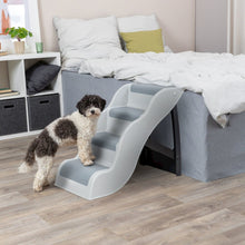 4-Step Pet Stairs, Lightweight and Collapsible Steps Ideal for Dogs & Cats, Gray