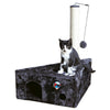 Murcia Sisal 26" Cat Scratching Post with Plush-Covered Condo and Cat Toy, Gray