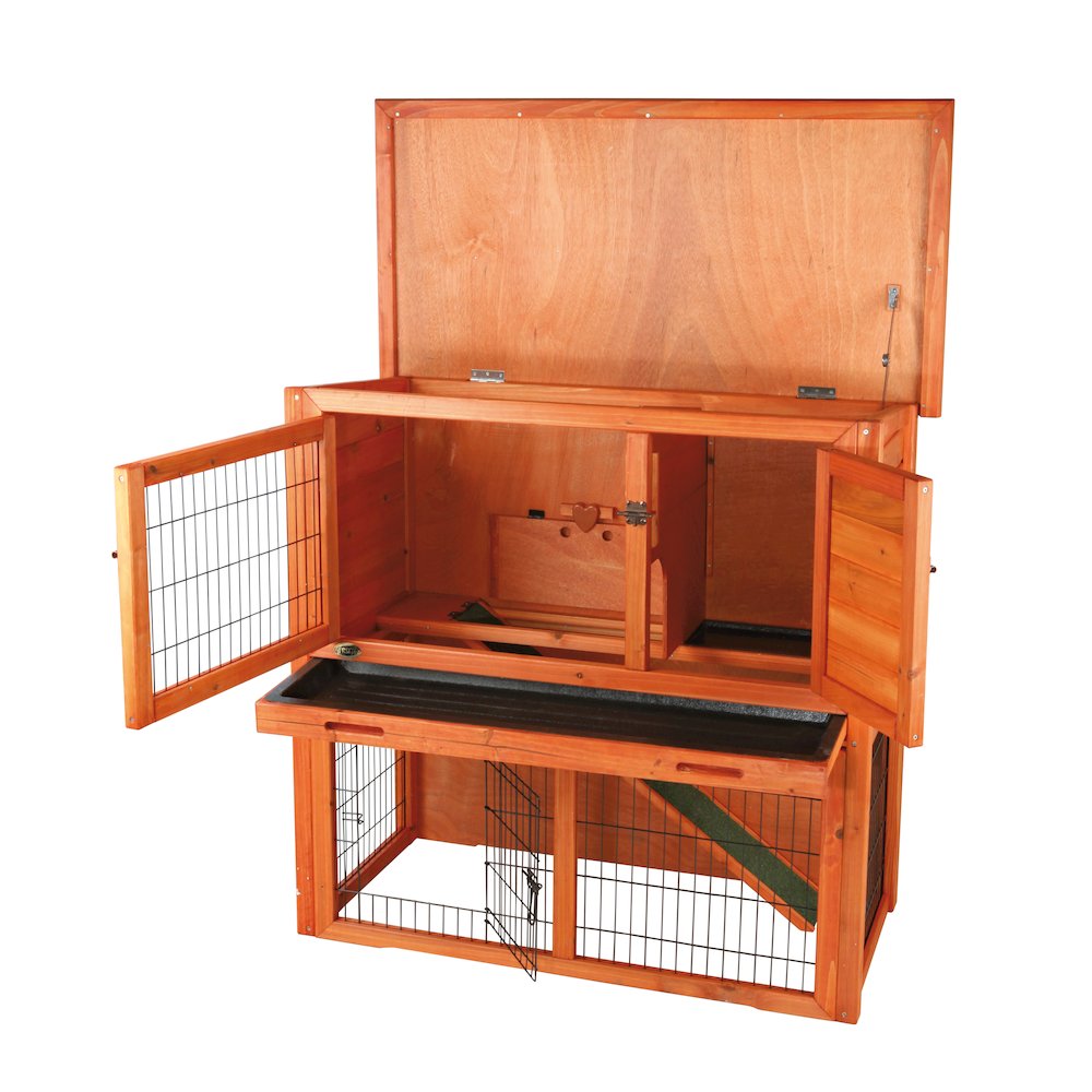 Weatherproof Outdoor 2-Story Medium Wooden Small Animal Hutch