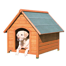Cottage Weatherproof Outdoor Wooden Dog House Raised Floor for Large Dogs, Brown