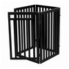 4-Panel Foldable Wood Freestanding Pet Gate, Walk Thru Door, Expands to 80"