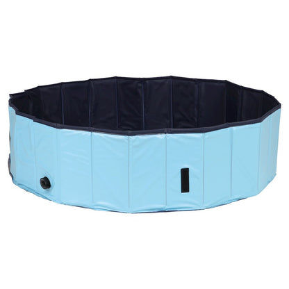 31.5" Outdoor Splash Pool for Dogs, Foldable Playpen, Bathtub, Blue, Medium