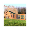 Weatherproof Outdoor Wood & Wire Chicken Run Extension for Chicken Coops, Brown