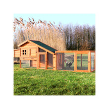 Weatherproof Outdoor Wood & Wire Chicken Run Extension for Chicken Coops, Brown