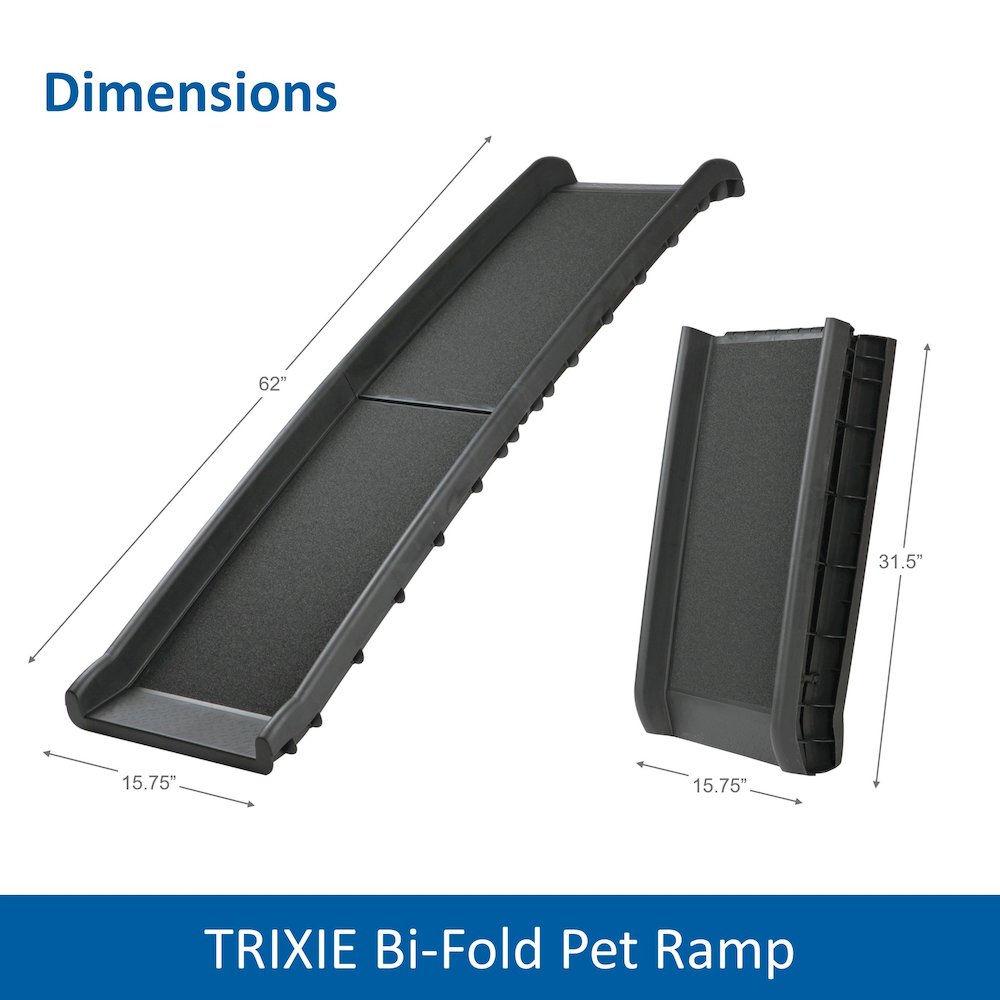 Foldable Non-Slip 62" Long Plastic Pet Ramp, Black, 200 lb Limit