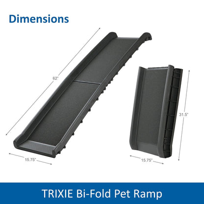 Foldable Non-Slip 62" Long Plastic Pet Ramp, Black, 200 lb Limit
