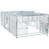 Enclosed Outdoor 55 cu. Ft. Galvanized Metal Small Animal Cage with 5 Doors