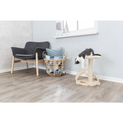 Vitoria Plush & Sisal 17" Cat Scratching Post with Platform, Beige