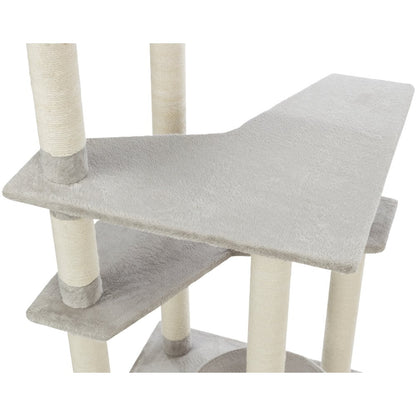 Seli Plush 4-Level 59" Cat Tree with Sisal Scratching Posts, Condo & Cat Toy