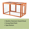 Weatherproof Outdoor Wood & Wire Chicken Run Extension for Chicken Coops, Brown