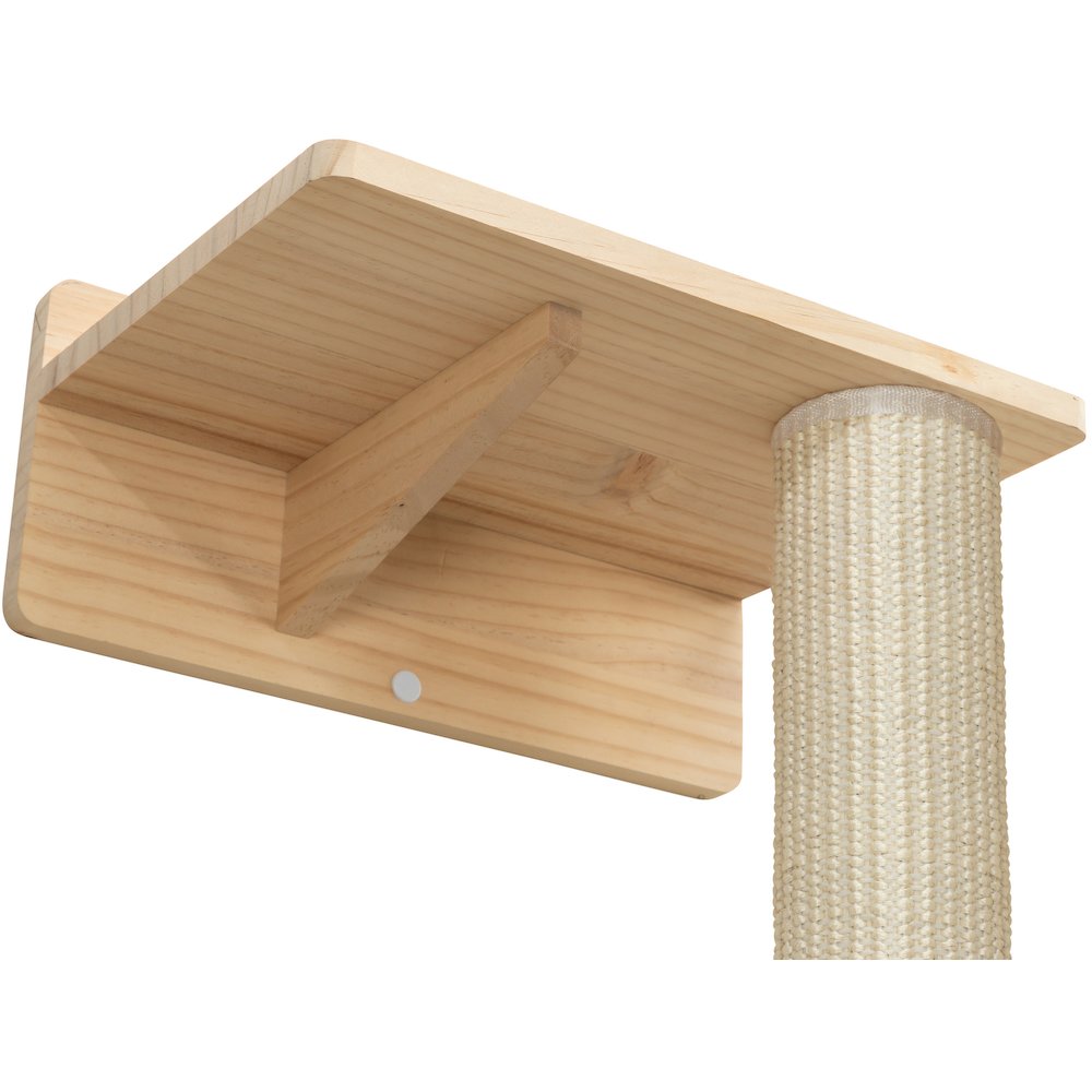 Wall Set 1 Wall Mounted Sisal Cat Scratching Post with Ledge, Natural