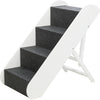 Adjustable 4-Step Pet Stairs, White