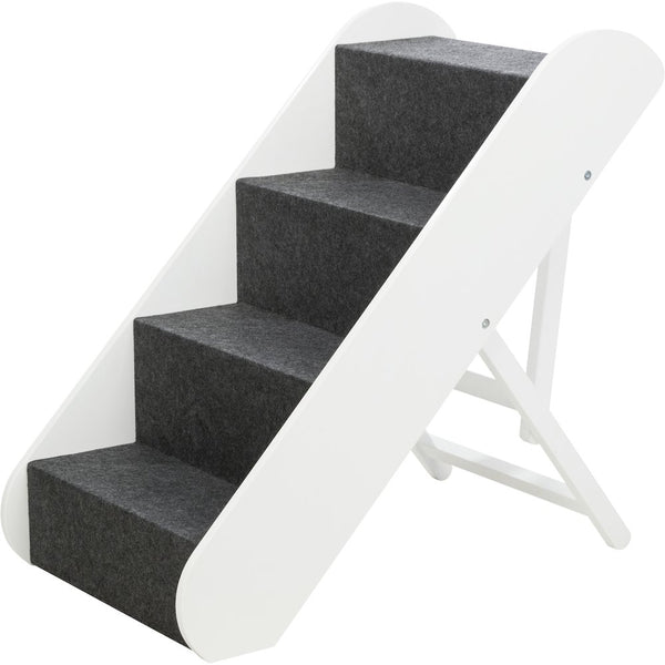Adjustable 4-Step Pet Stairs, White