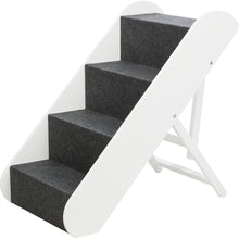 Adjustable 4-Step Pet Stairs, White