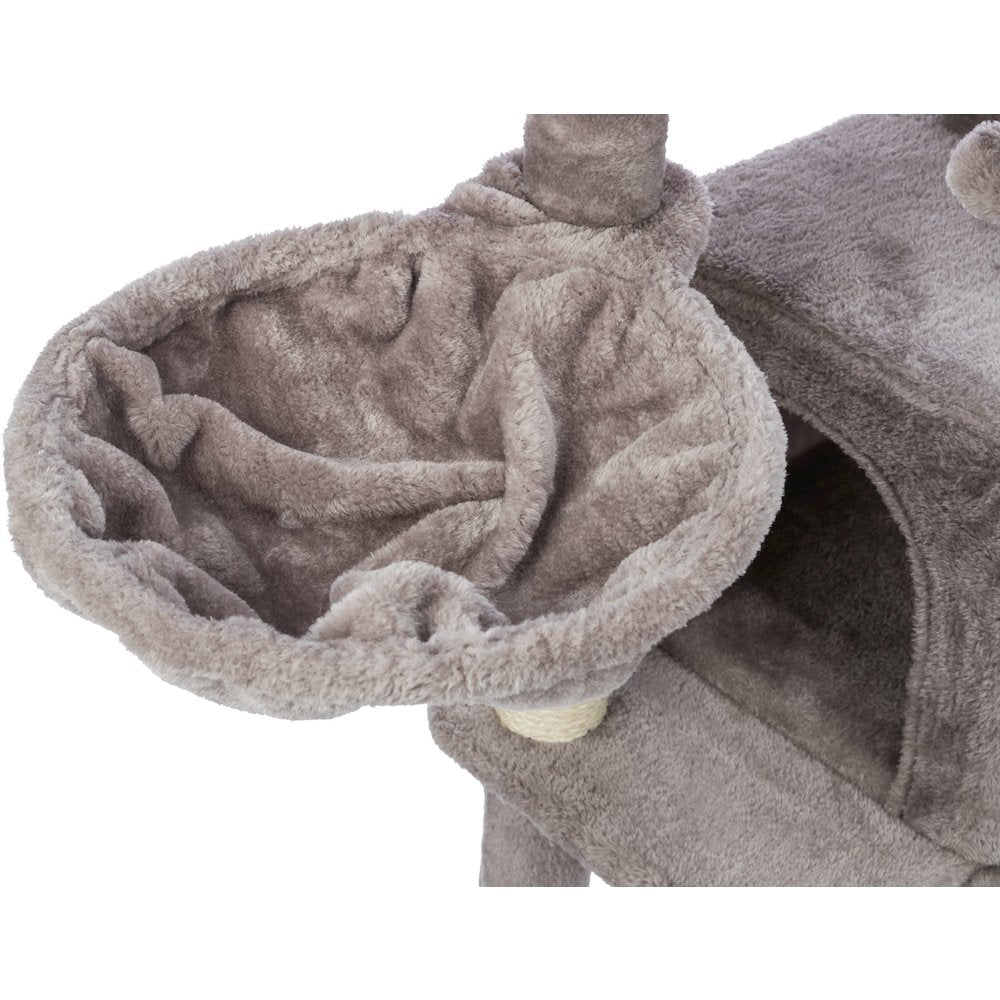 Pepito Plush & Sisal 2-Level 39.4" Cat Tree with Scratching Posts & Condo, Gray